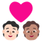 Couple with Heart- Person- Person- Light Skin Tone- Medium Skin Tone emoji on Microsoft